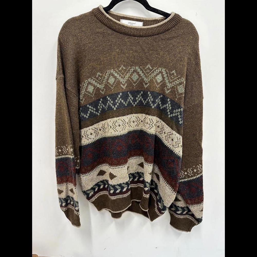 Oversized Vintage Aztec XL Grandpa Sweater by Marks & Spencer
